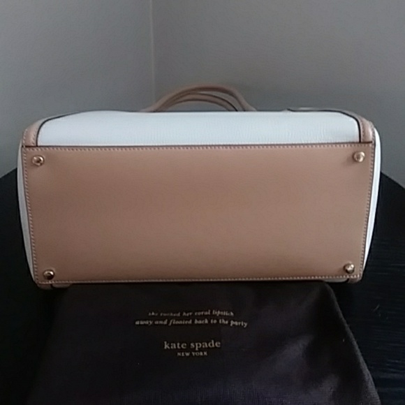 New Kate Spade Leather Cream Tote - Picture 6 of 8